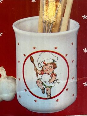 White Ceramic Kitchen Utensil Caddy